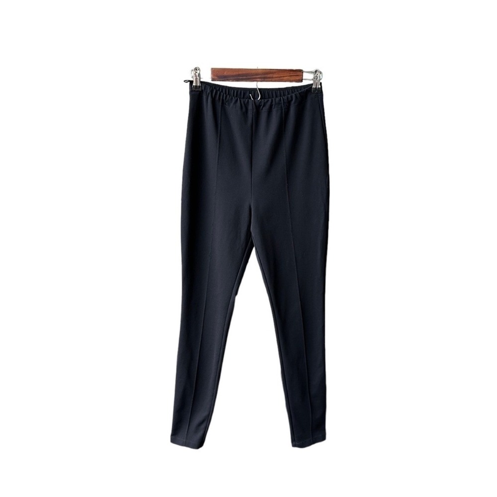 Babaton Aritzia Dexter Pant Black High Waisted Slim Front Seam Trousers Size L